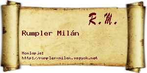 Rumpler Milán névjegykártya